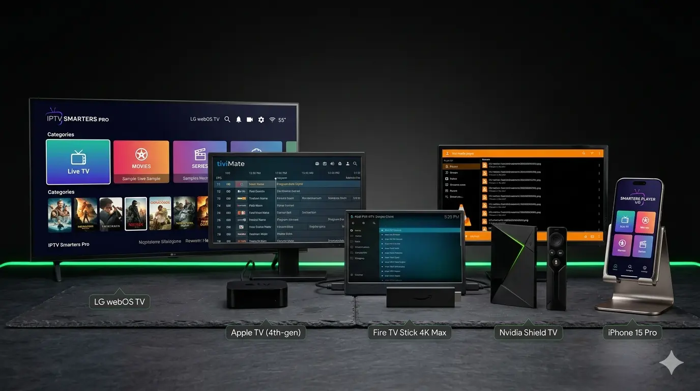 Best IPTV across Smart TV, Apple TV, Fire TV Stick, and mobile — device and app comparison